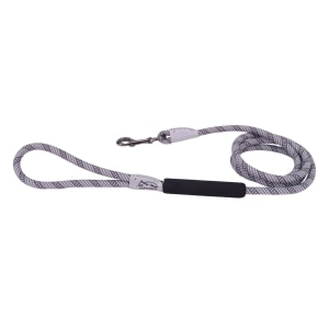 K9 Explorer Brights Reflective Braided Rope Snap Dog Leash 3/8in Grey