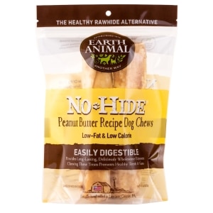 No-Hide Peanut Butter Natural Rawhide Alternative Dog Chews 2 Pack