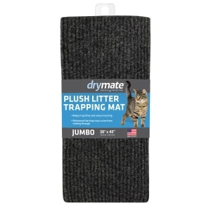 Plush Litter Trapping Grey Cat Litter Mat