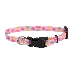 Li'l Pals Adjustable Nylon Collar - Pink Flowers