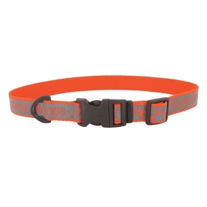 Water and Woods Reflective Adjustable Dog Collar Orange