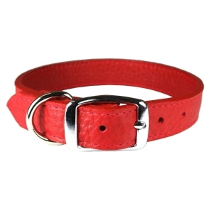 Luxe Leather Collar Red