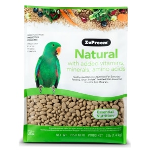 Natural with Added Vitamins, Minerals, Animo Acids Parrots & Conures Bird Food