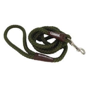 Water and Woods Braided Rope Snap Dog Leash 1in Green