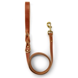 Leather Dog Leash 1in Cognac