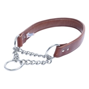 Leather Martingale Dog Collar - Brown